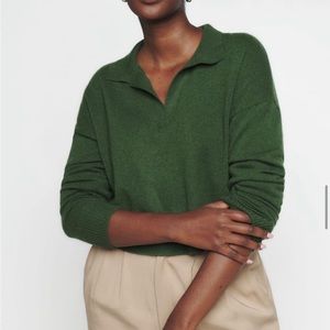 Reformation Cashmere Polo Sweater